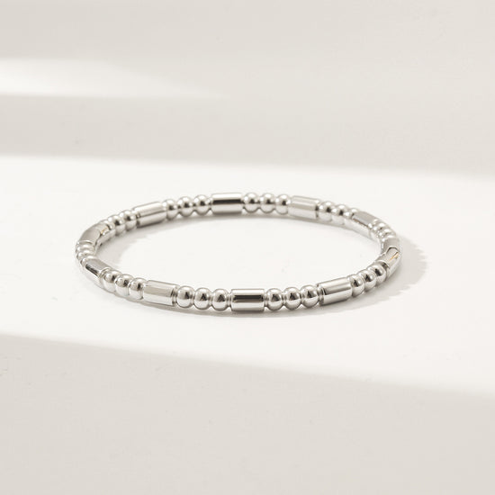 Silver stainless steel bracelet-NSB1915STWG