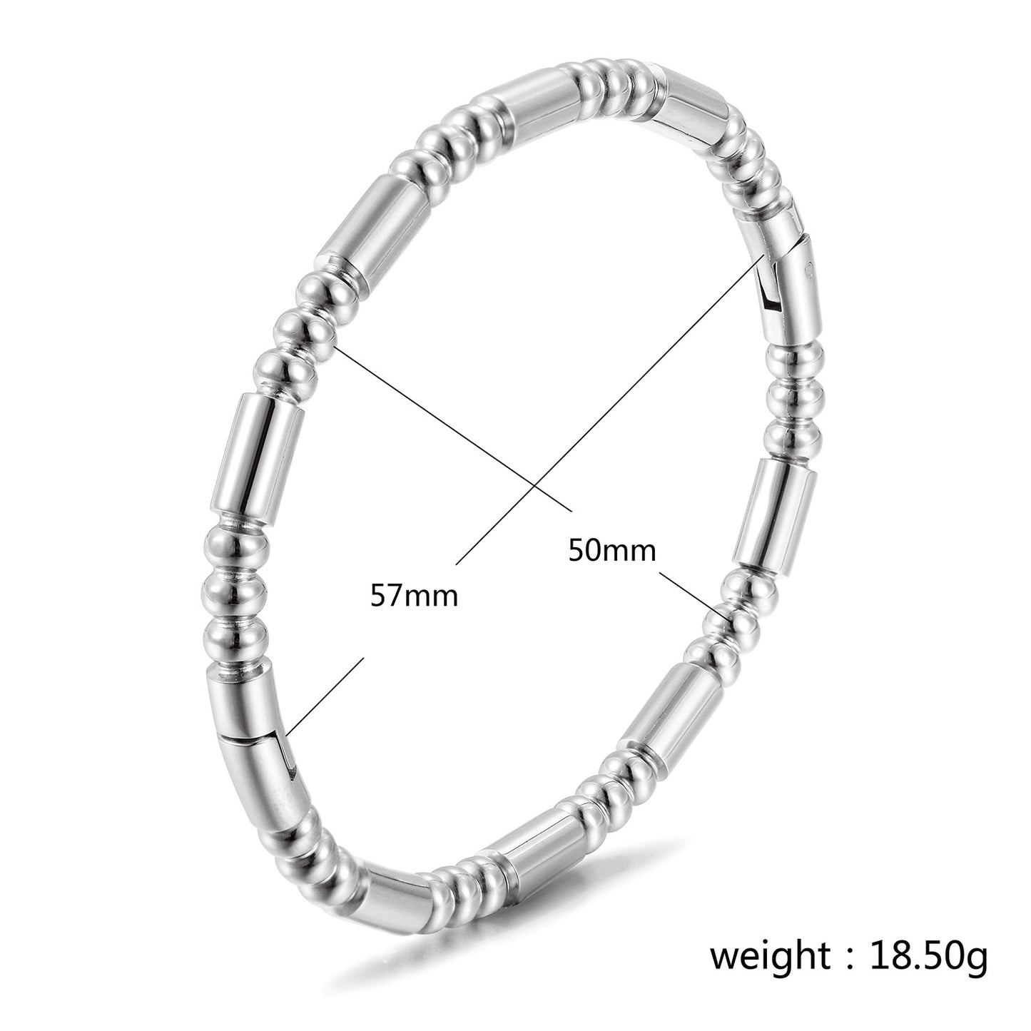 Silver stainless steel bracelet-NSB1915STWG