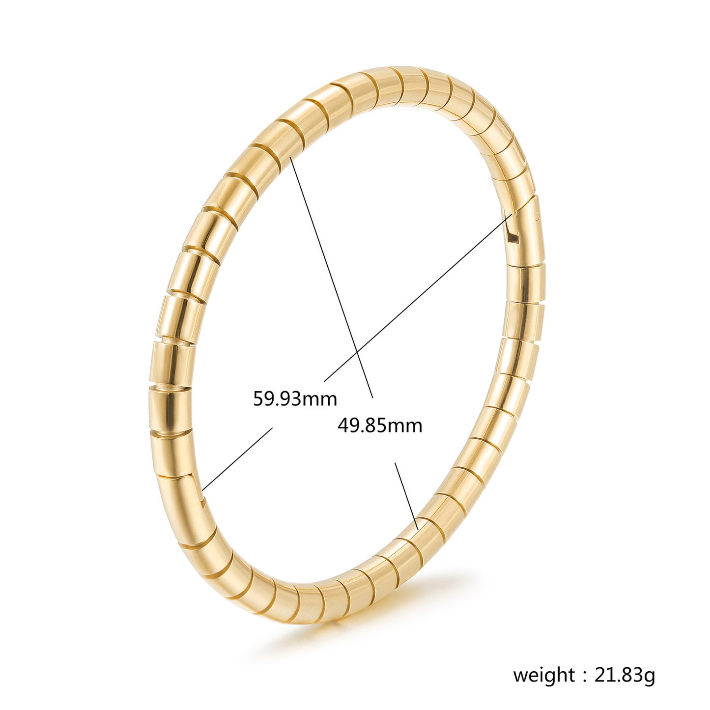 Gold stainless steel smooth surface bracelet-NSB1916STGC