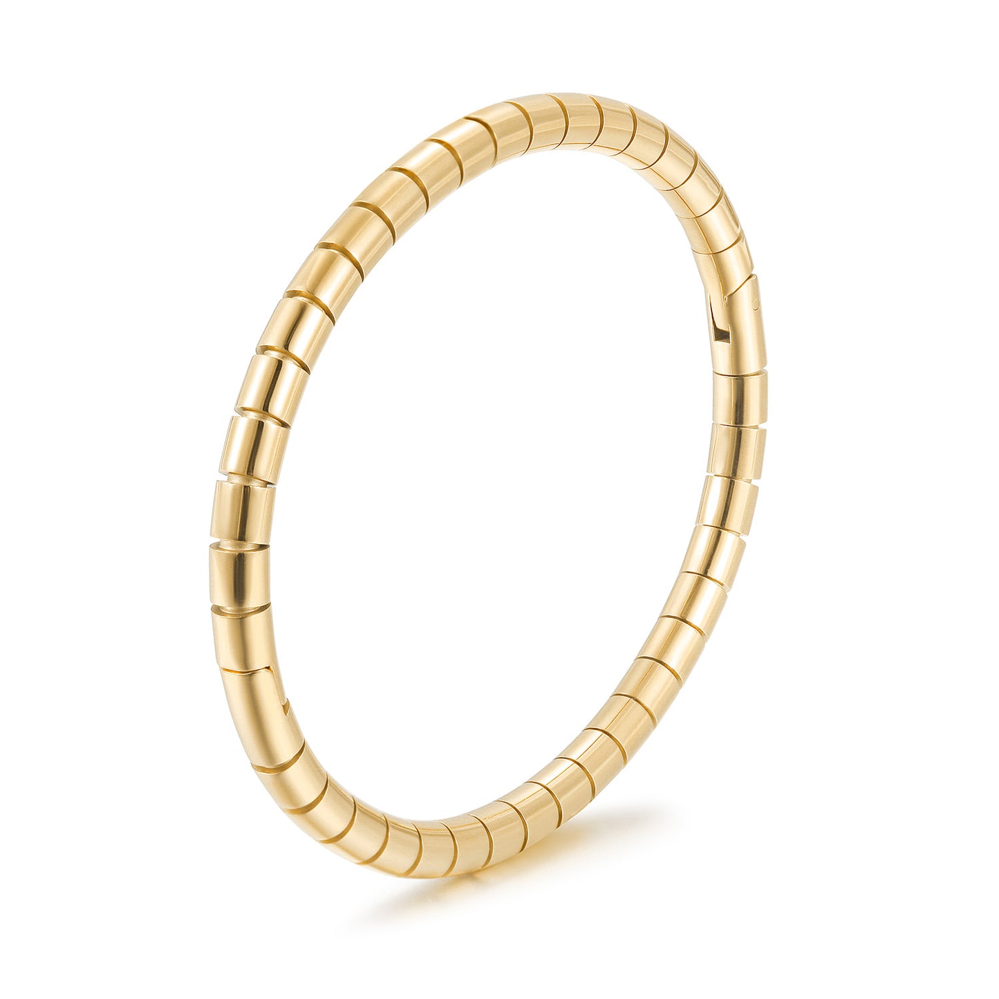 Gold stainless steel smooth surface bracelet-NSB1916STGC