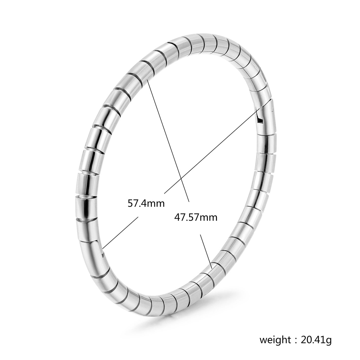 Silver stainless steel smooth surface bracelet-NSB1916STWG