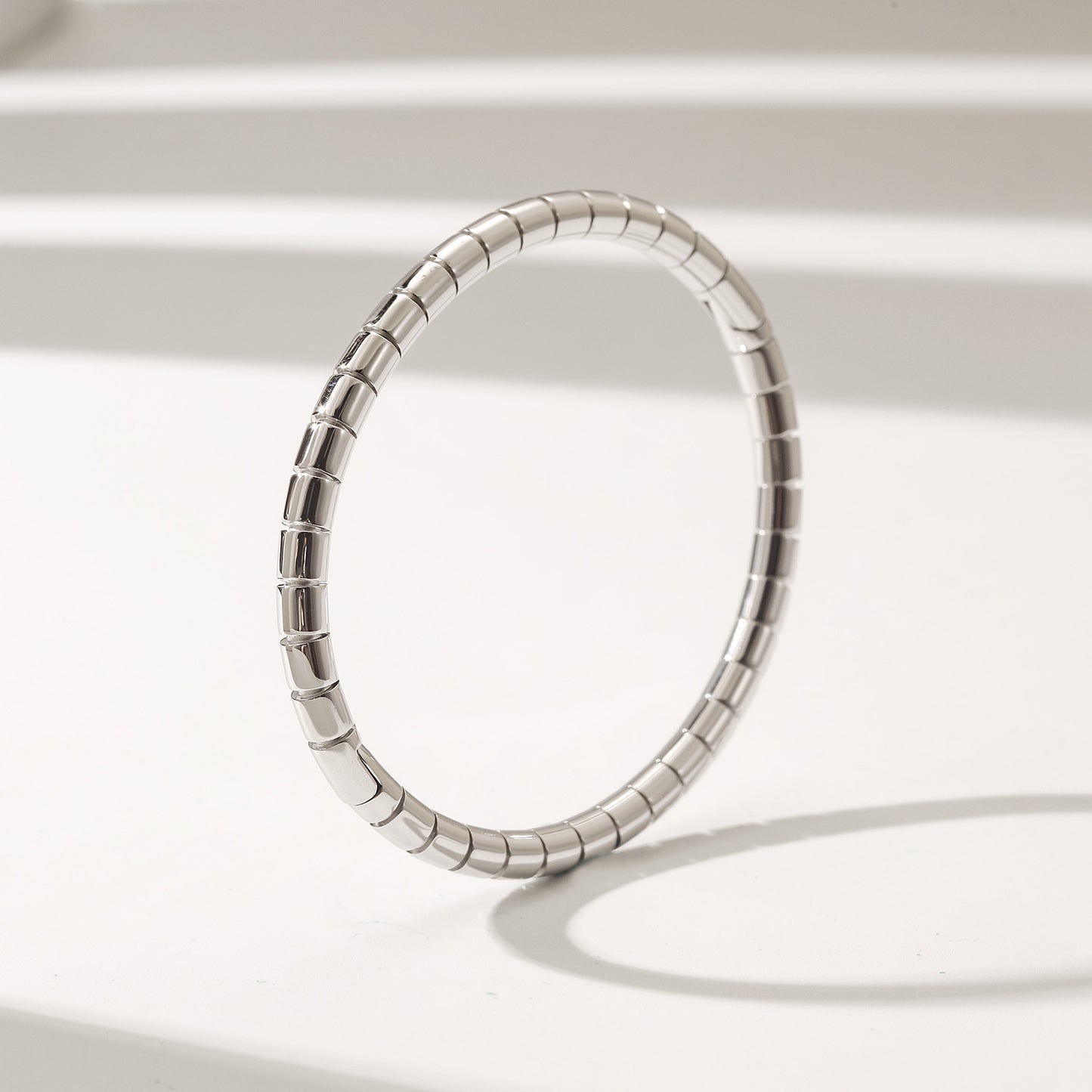 Silver stainless steel smooth surface bracelet-NSB1916STWG