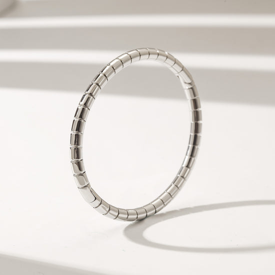 Silver stainless steel smooth surface bracelet-NSB1916STWG
