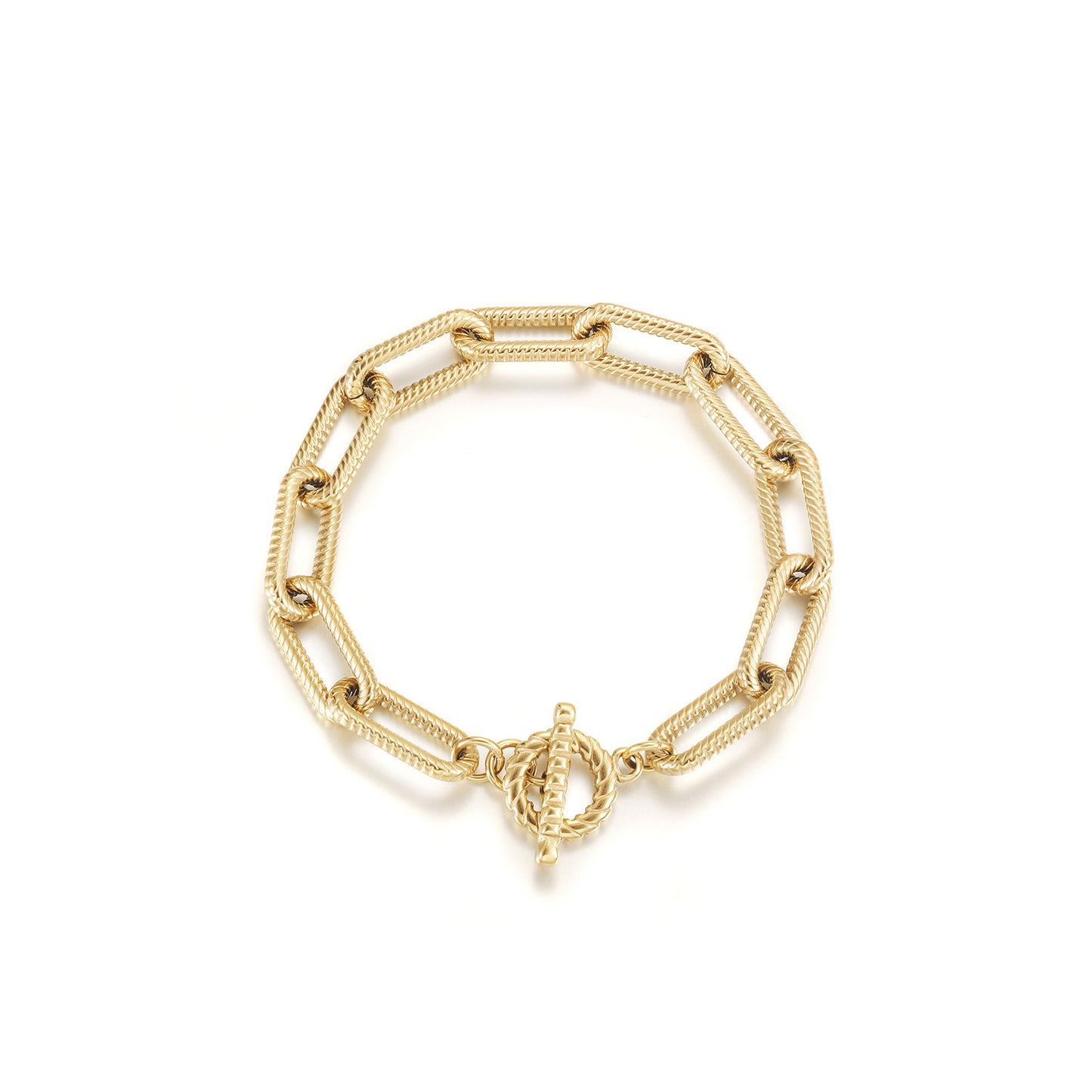 Golden buckle hollow bracelet-NSB1918STGC-7