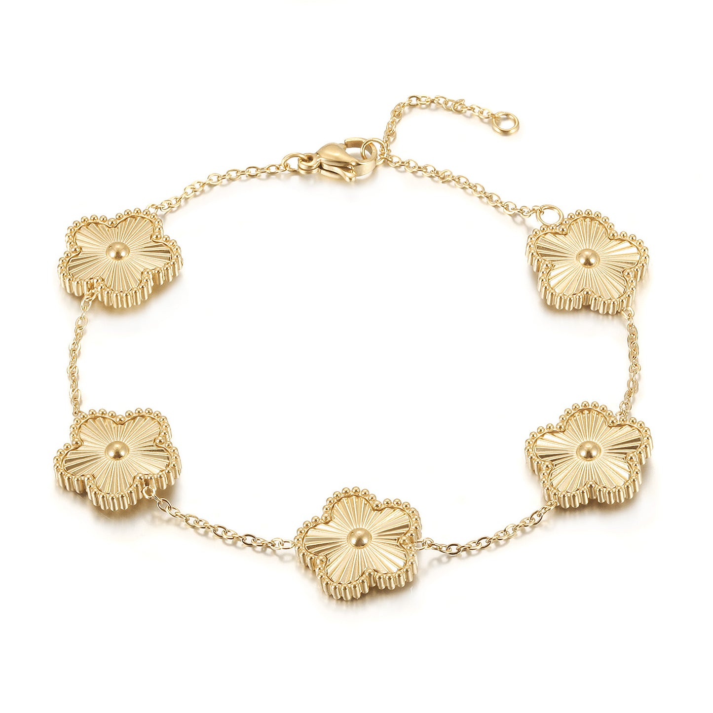 Chain Five Flower Bracelet-NSB1920STGC