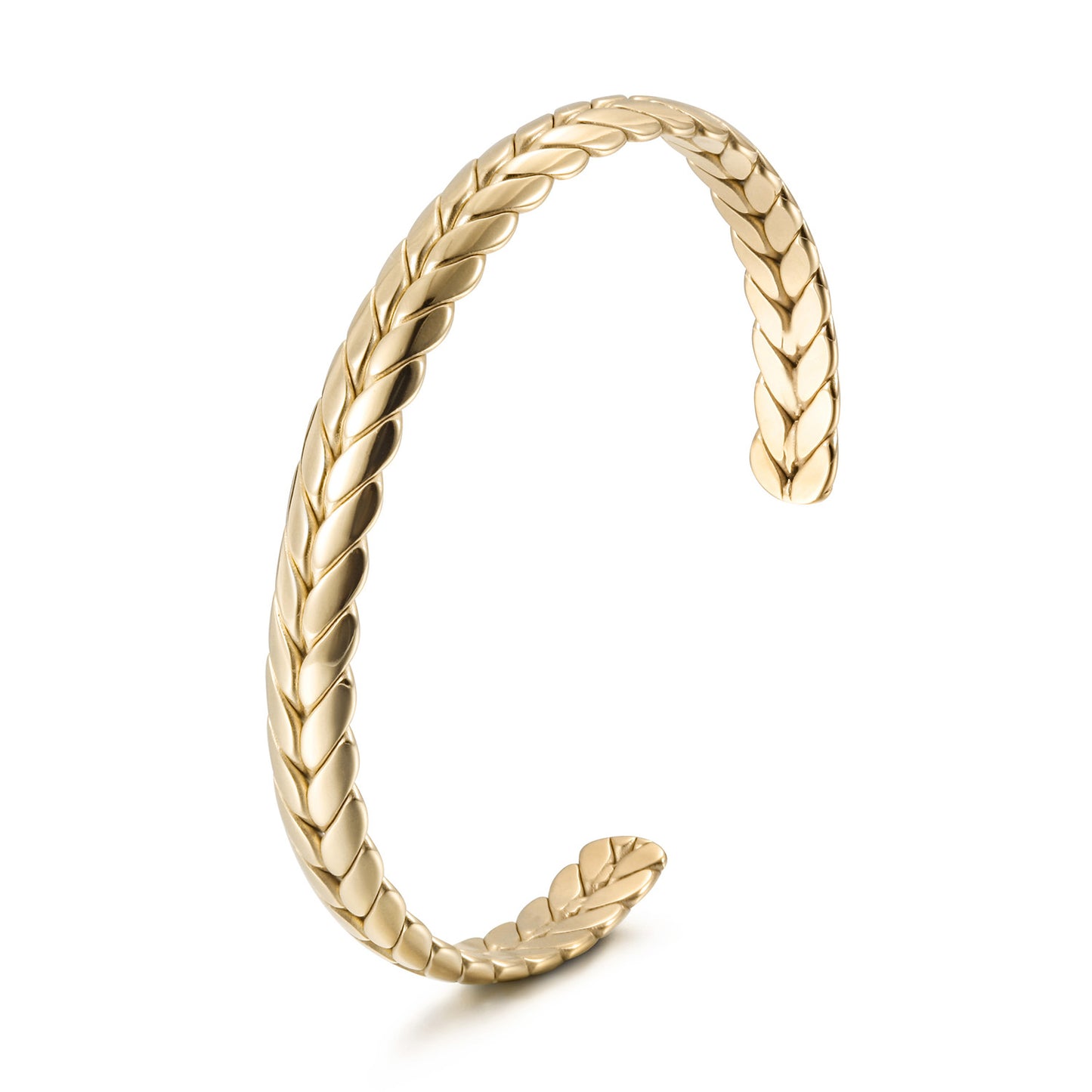 Golden Feather C-shaped Bracelet-NSB1927STGC