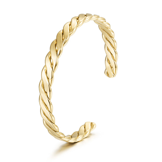 Golden cable C-shaped bracelet-NSB1928STGC