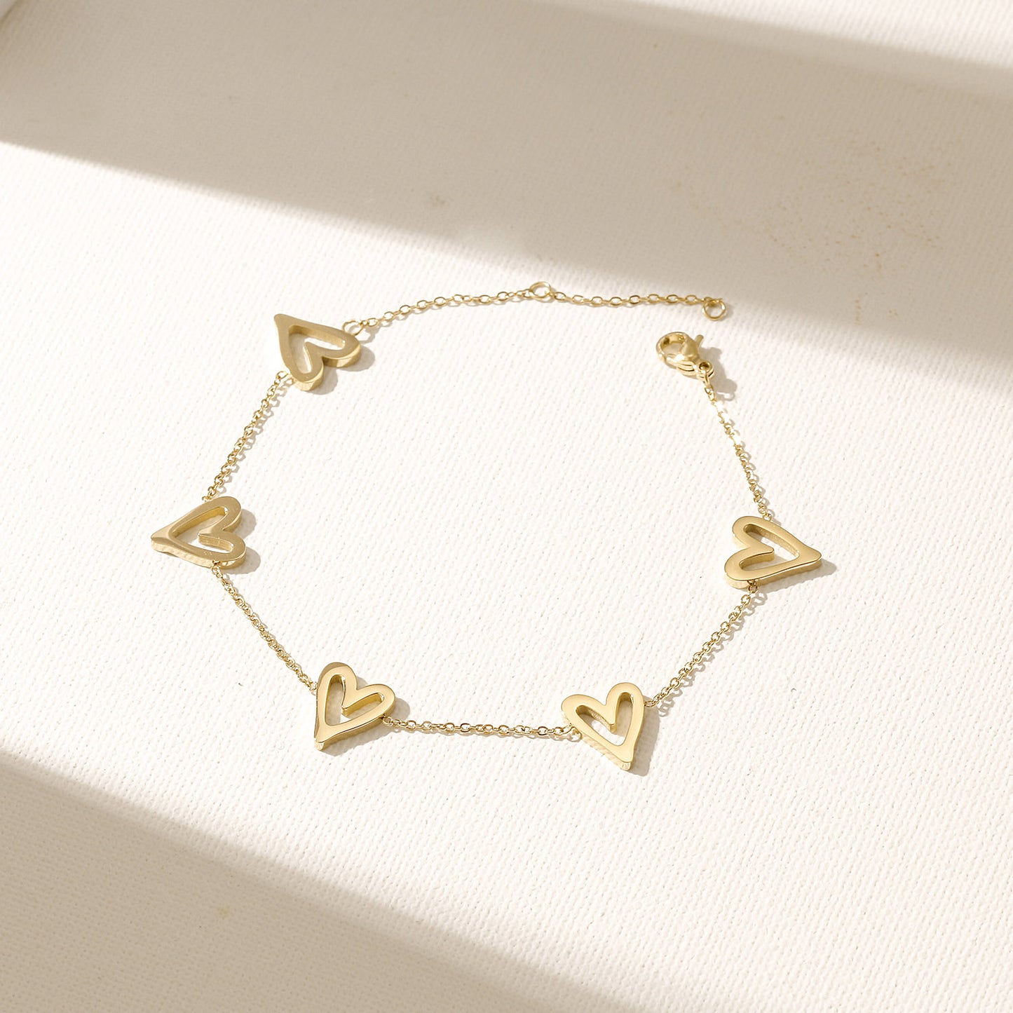 Chain heart-shaped hollow bracelet-NSB1935STGC