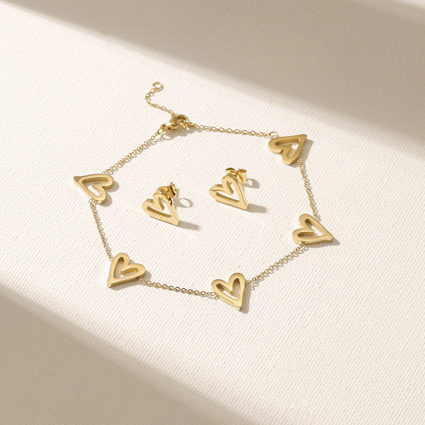 Chain heart-shaped hollow bracelet-NSB1935STGC
