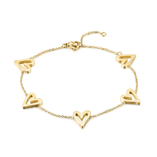 Chain heart-shaped hollow bracelet-NSB1935STGC
