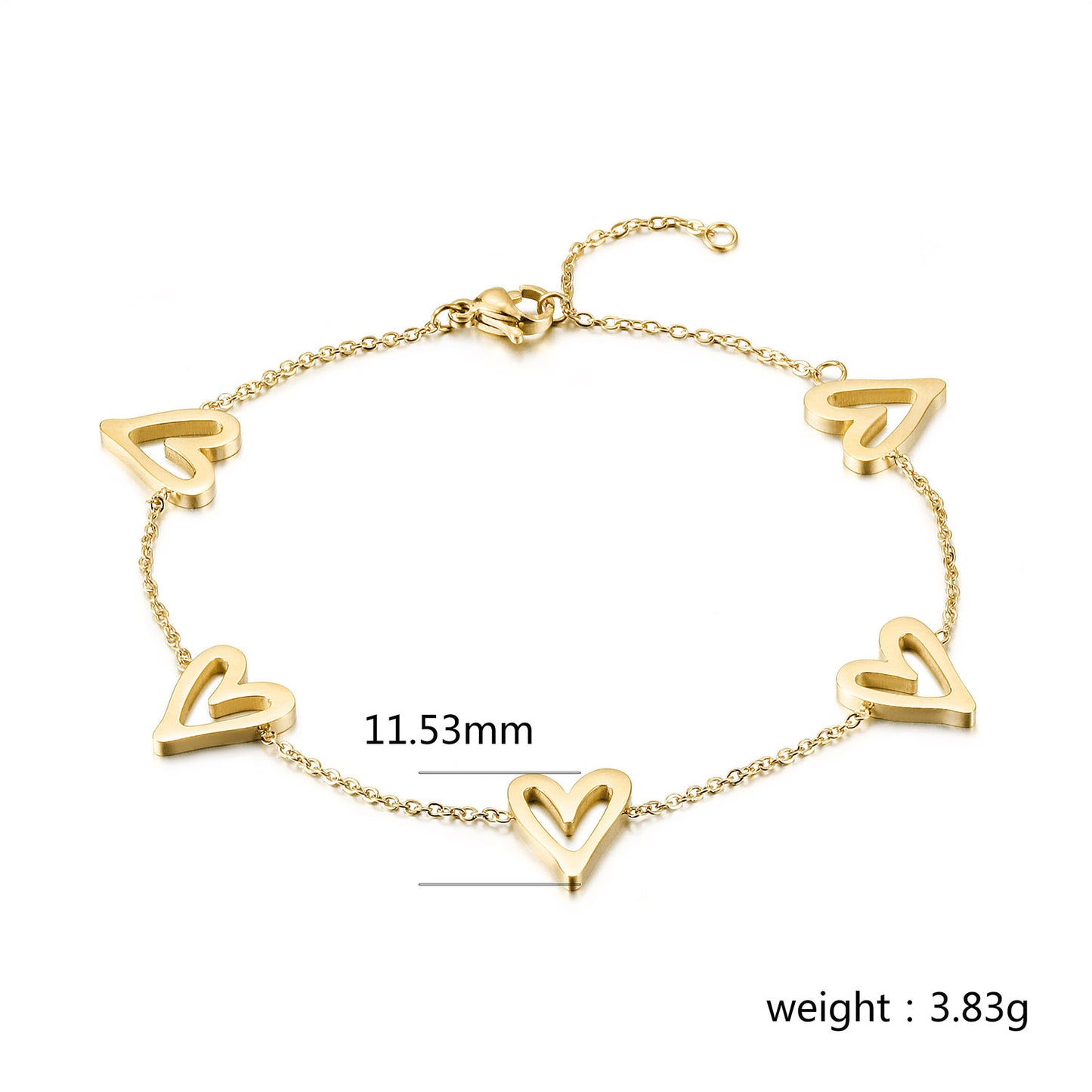 Chain heart-shaped hollow bracelet-NSB1935STGC