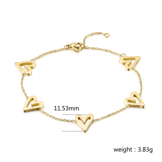 Chain heart-shaped hollow bracelet-NSB1935STGC