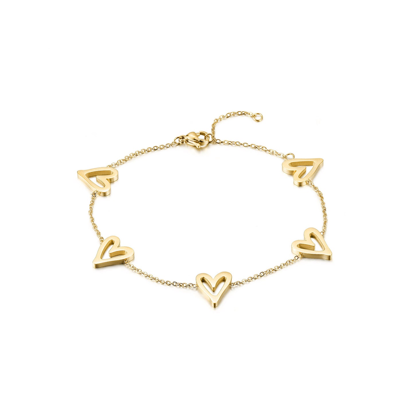 Chain heart-shaped hollow bracelet-NSB1935STGC
