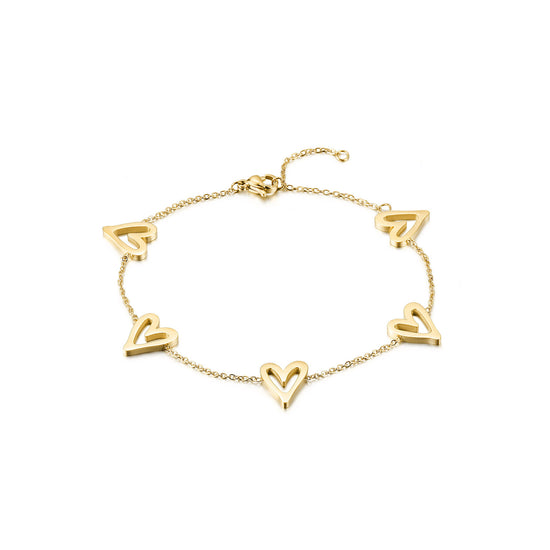 Chain heart-shaped hollow bracelet-NSB1935STGC