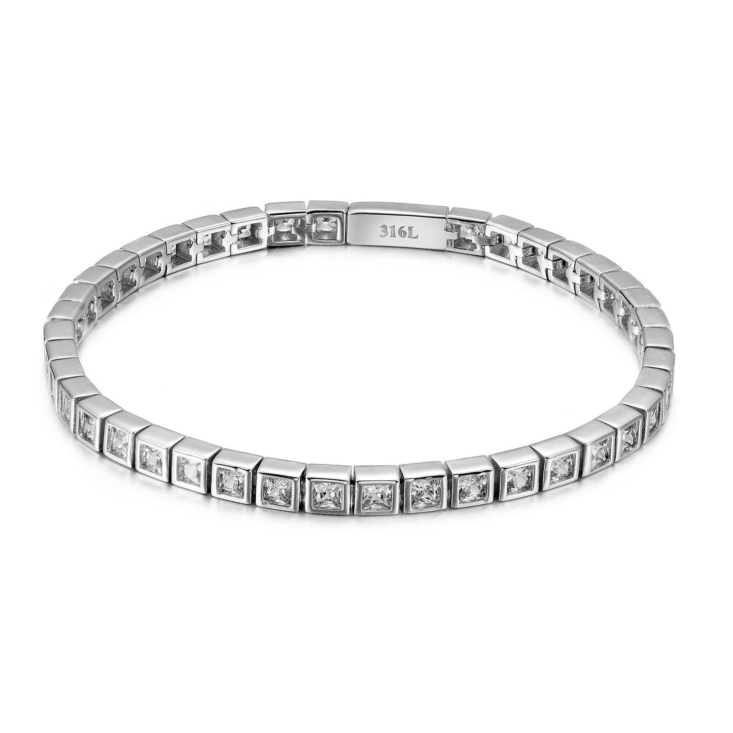 Silver full diamond bracelet-NSB1938STWGZD-7