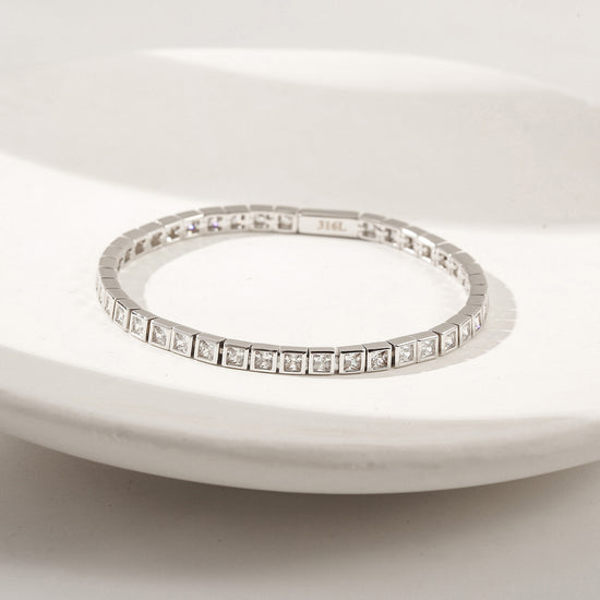Silver full diamond bracelet-NSB1938STWGZD-7