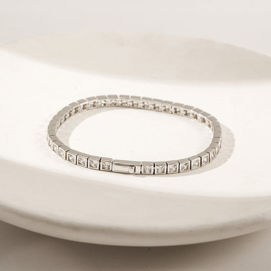 Silver full diamond bracelet-NSB1938STWGZD-7