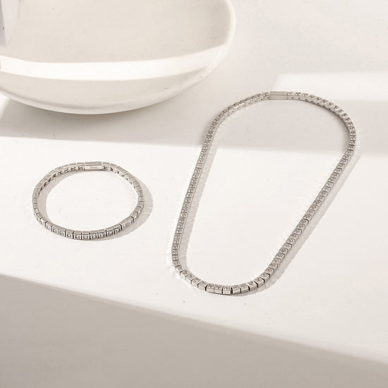 Silver full diamond bracelet-NSB1938STWGZD-7