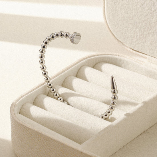 Silver round bead bracelet-NSB1939STWGZD