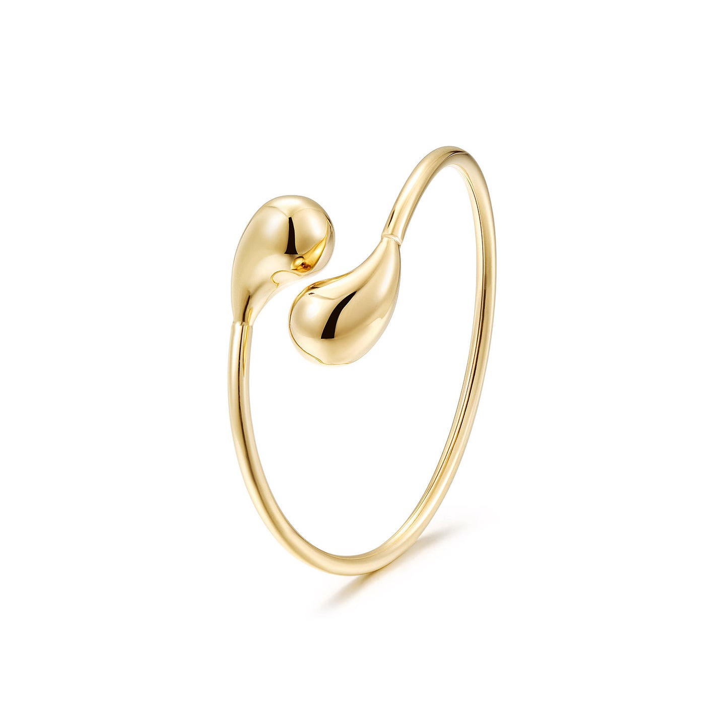 Golden Twisted Smooth Bracelet-NSB1940STGC