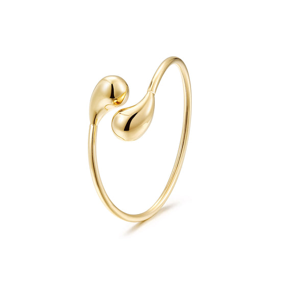 Golden Twisted Smooth Bracelet-NSB1940STGC