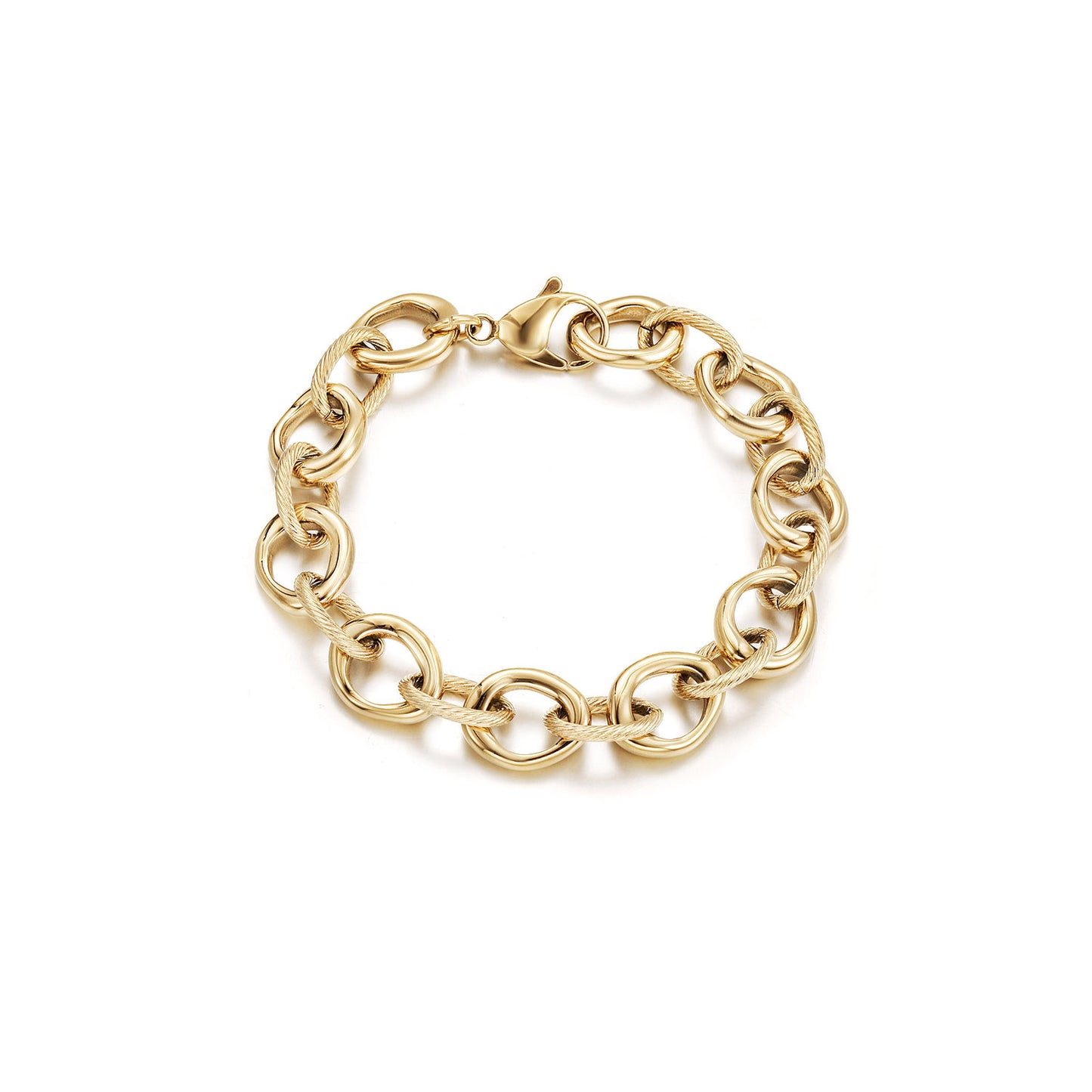 Golden circular bracelet-NSB1941STGC-8