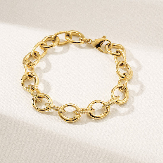 Golden circular bracelet-NSB1941STGC-8
