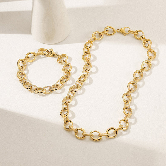 Golden circular bracelet-NSB1941STGC-8