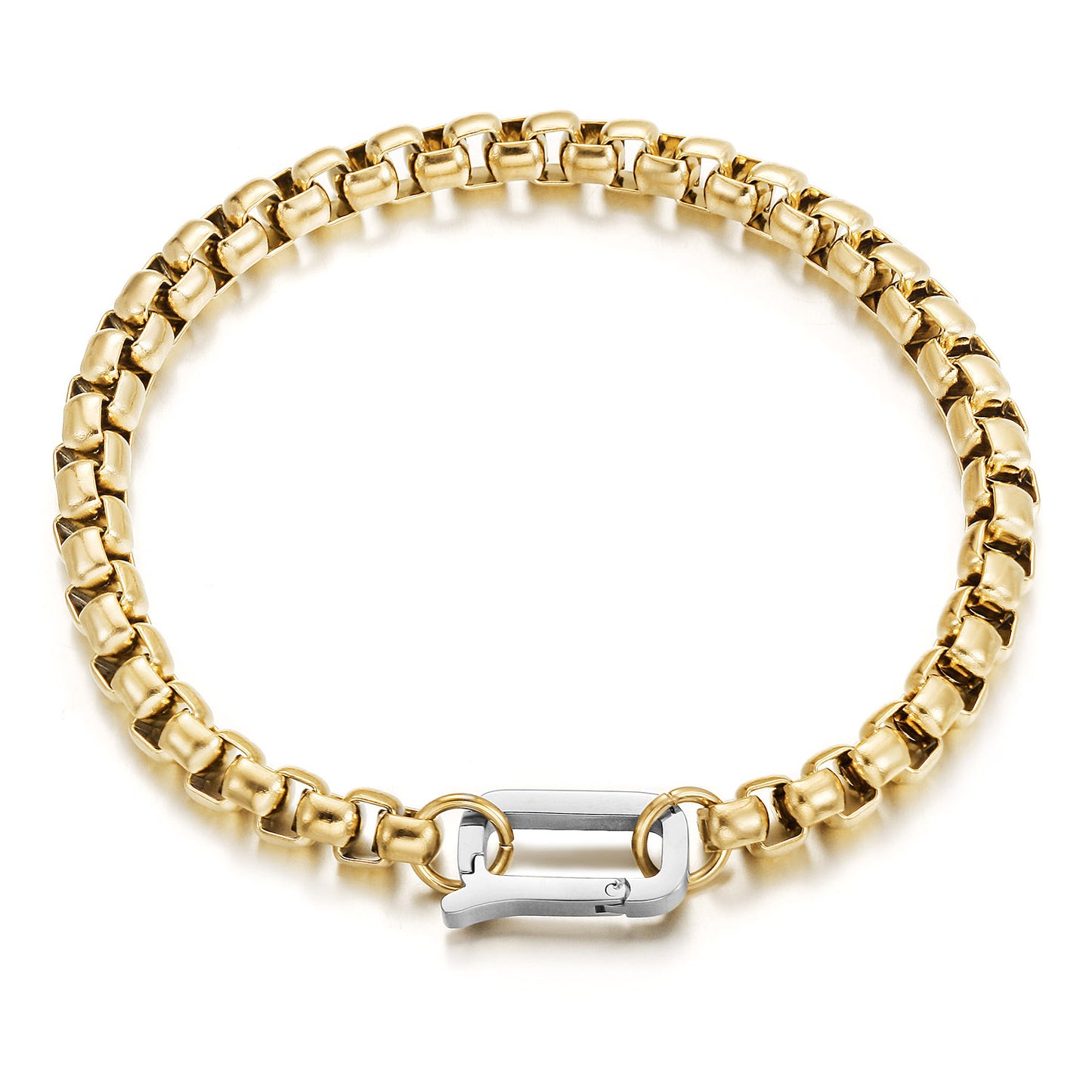 Golden hollow bracelet-NSB1942STGC-L-8