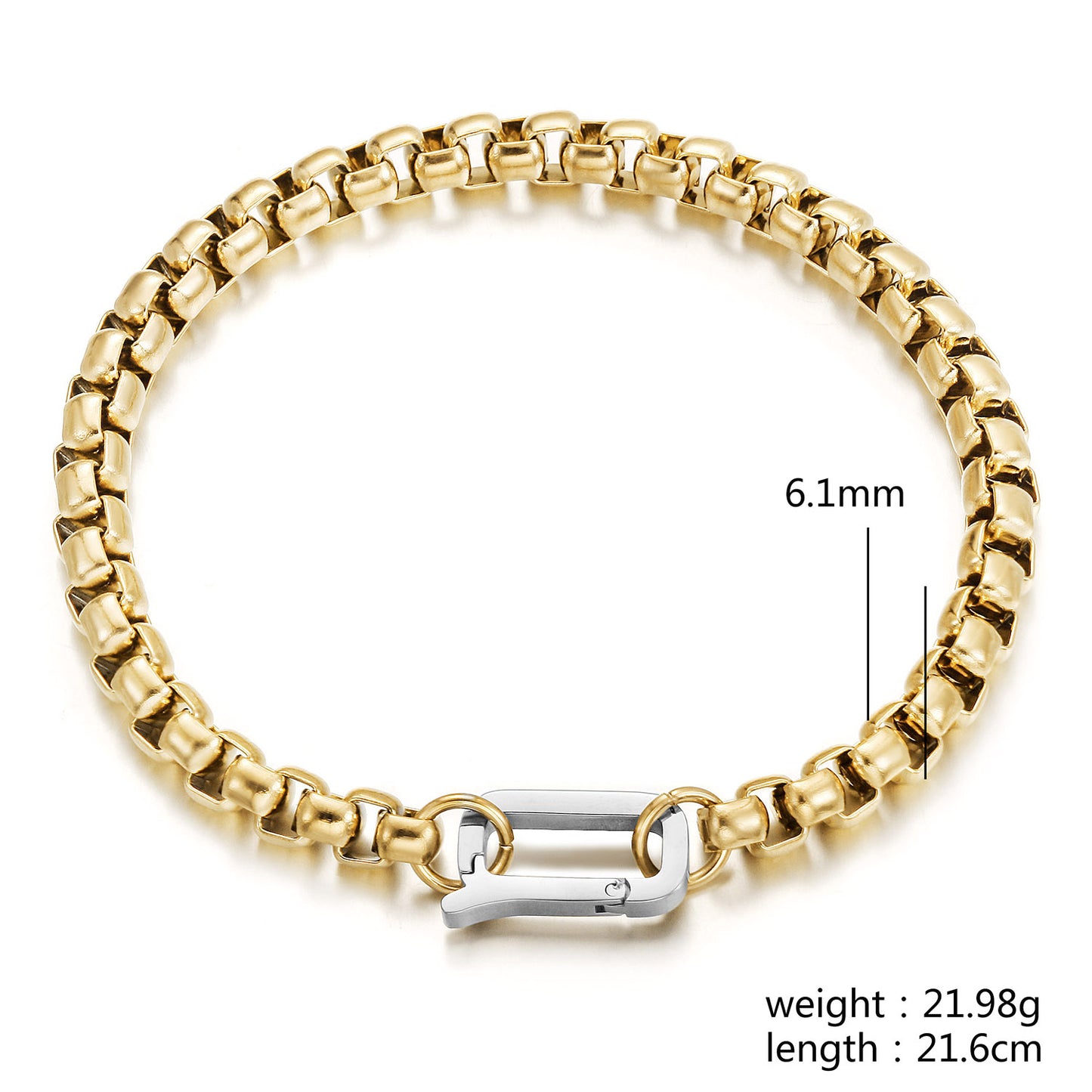 Golden hollow bracelet-NSB1942STGC-L-8