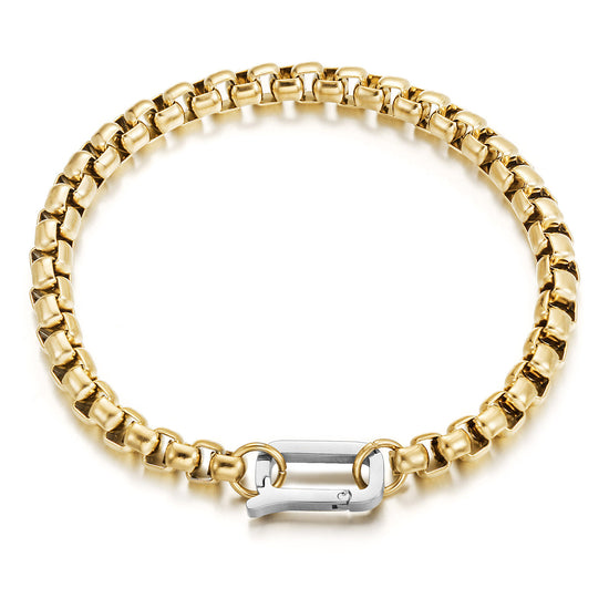 Golden hollow bracelet-NSB1942STGC-L-8