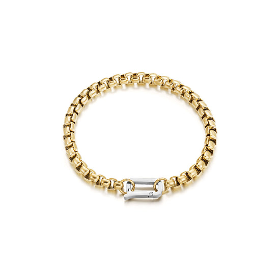 Golden hollow bracelet-NSB1942STGC-L-8