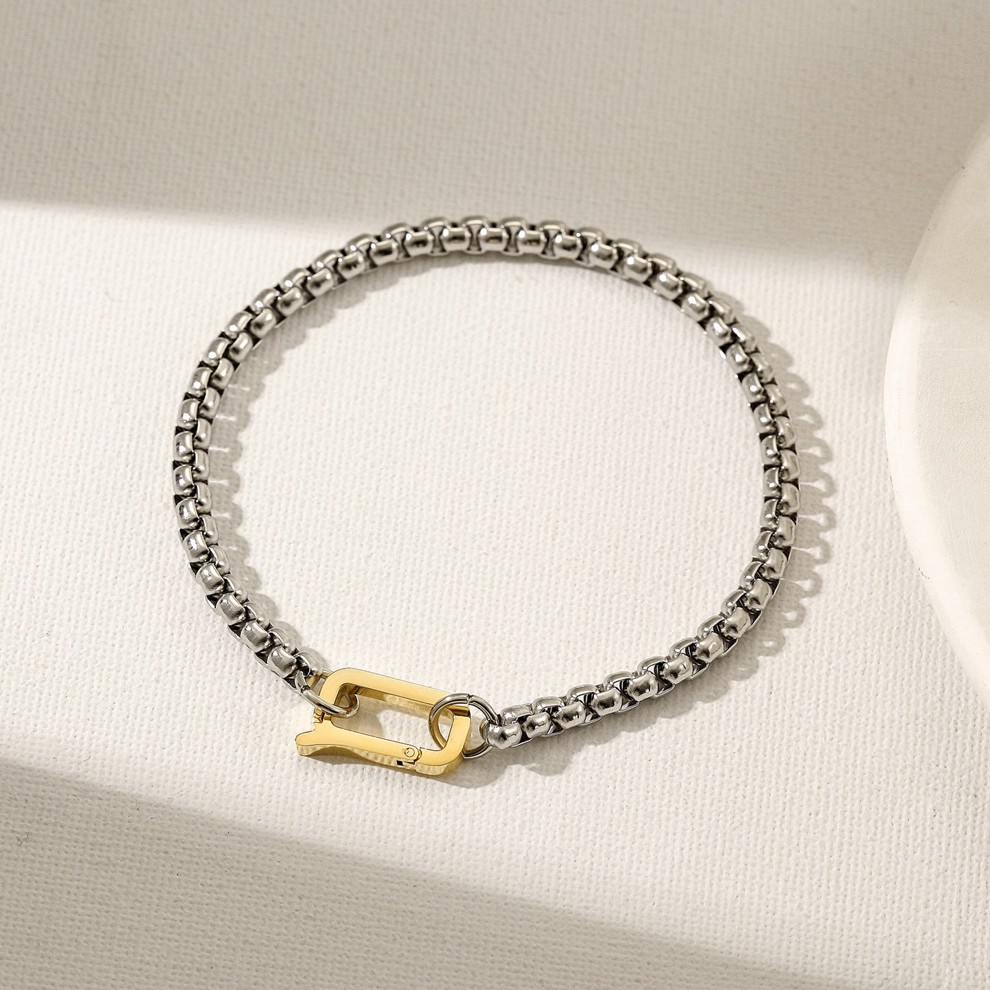 Silver hollow bracelet-NSB1942STGC-M-8