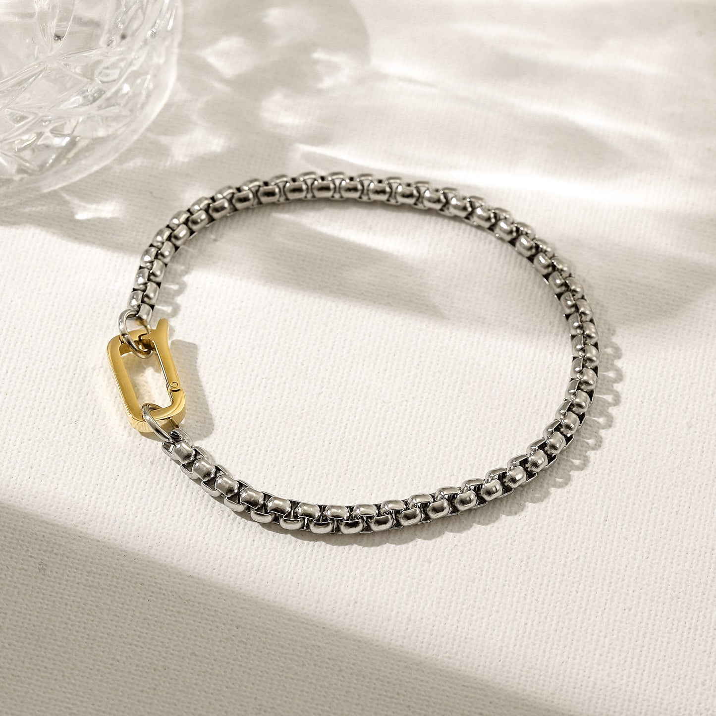 Silver hollow bracelet-NSB1942STGC-M-8