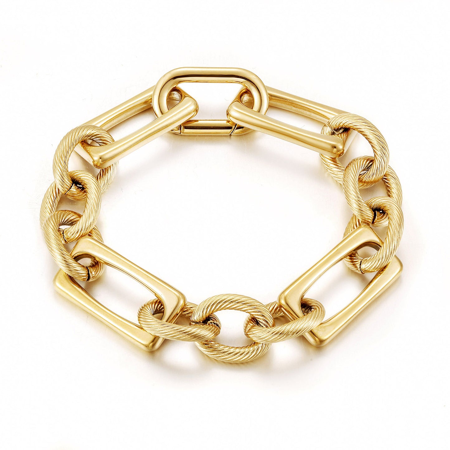 Cable Circle Lock Bracelet-NSB1944STGC-7.7