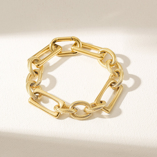 Cable Circle Lock Bracelet-NSB1944STGC-7.7