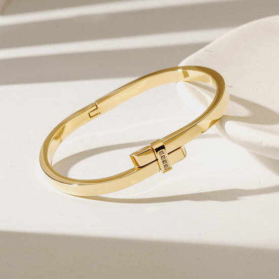Stainless steel buckle bracelet-NSB1957STGC-L