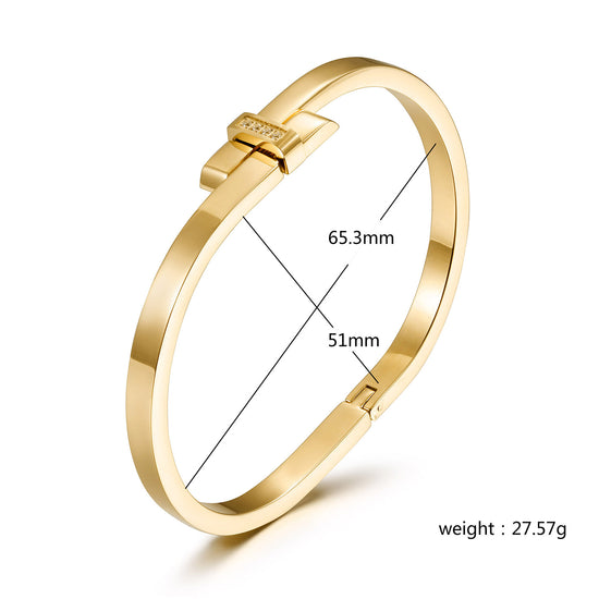 Stainless steel buckle bracelet-NSB1957STGC-L