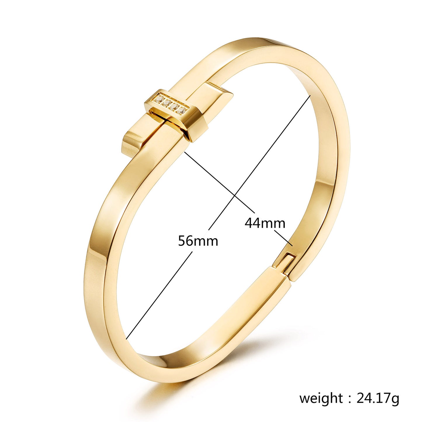 Stainless steel buckle bracelet-NSB1957STGC-M