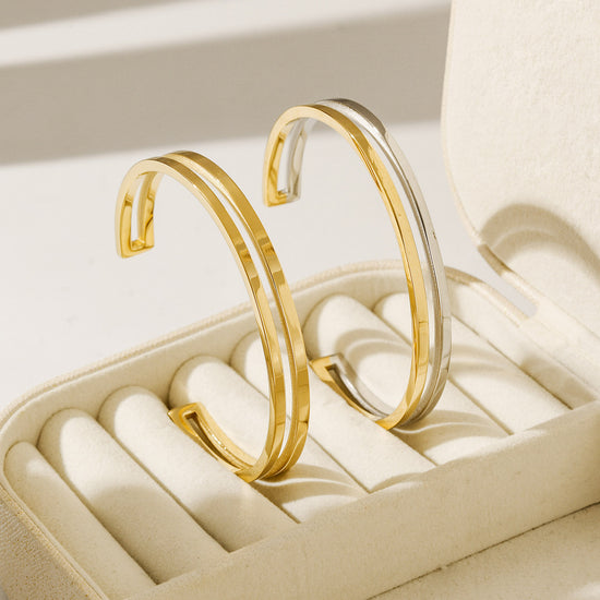 C-shaped smooth surface bracelet-NSB1958STGC