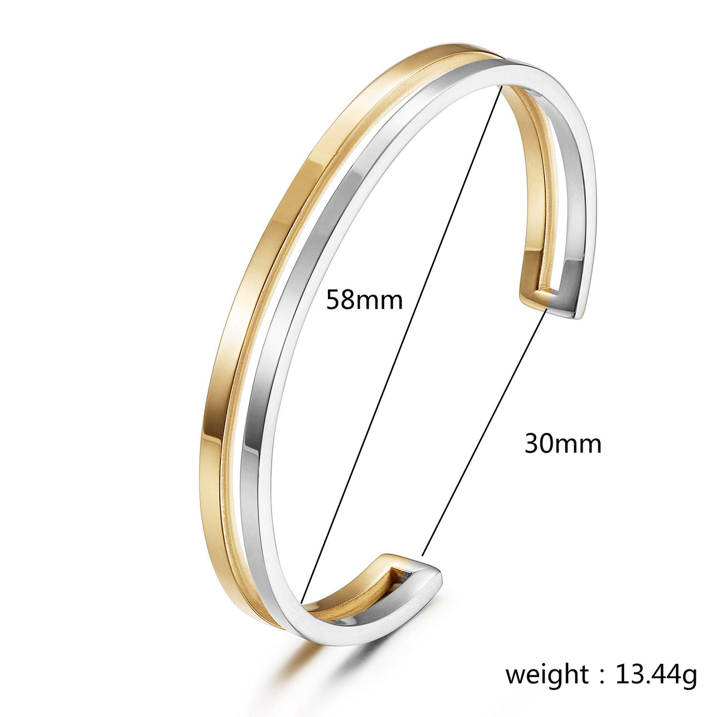 C-shaped intermediate color bracelet-NSB1958STWG
