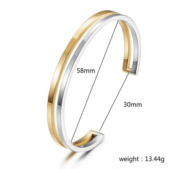C-shaped intermediate color bracelet-NSB1958STWG
