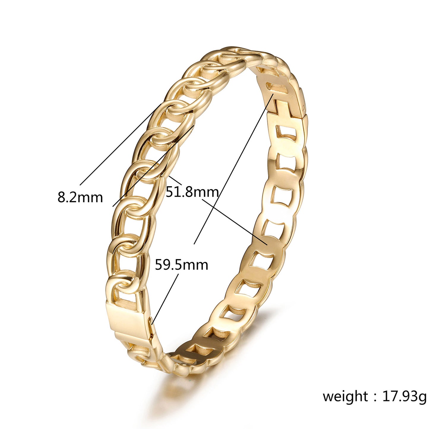 Golden buckle hollow bracelet-NSB1959STGC-M