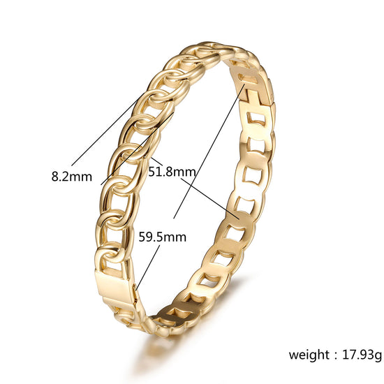 Golden buckle hollow bracelet-NSB1959STGC-M