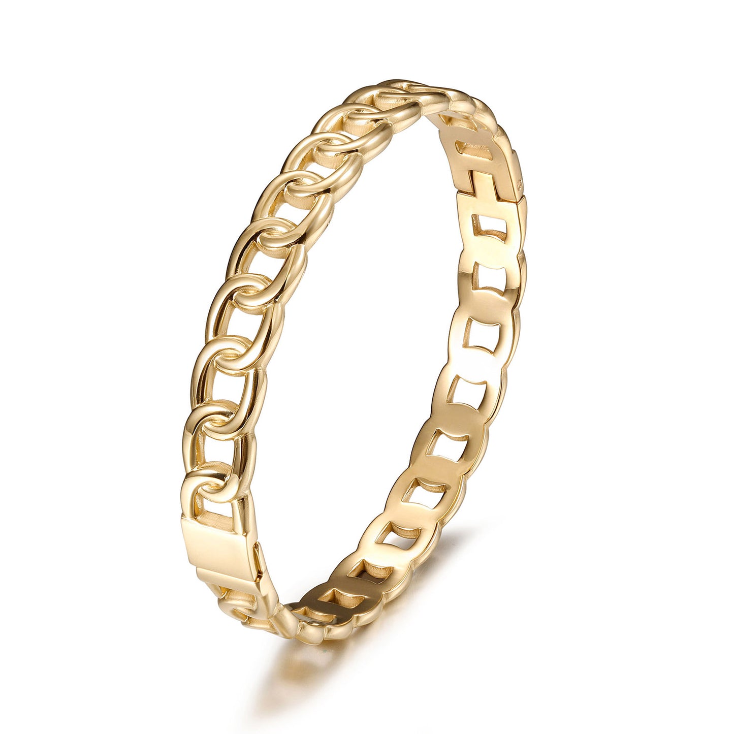 Golden buckle hollow bracelet-NSB1959STGC-M