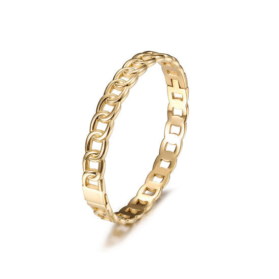 Golden buckle hollow bracelet-NSB1959STGC-M