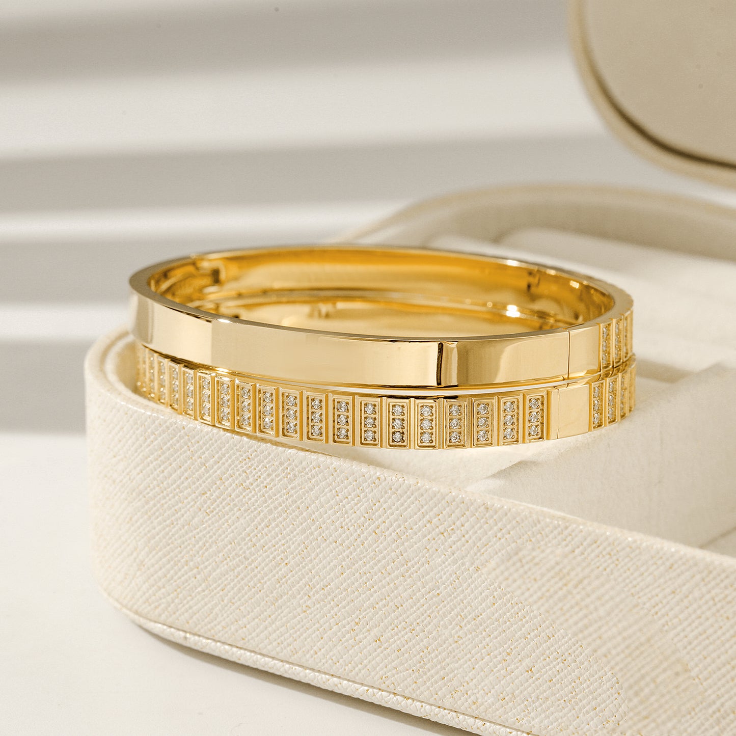 Golden buckle zircon bracelet-NSB1960STGCZD