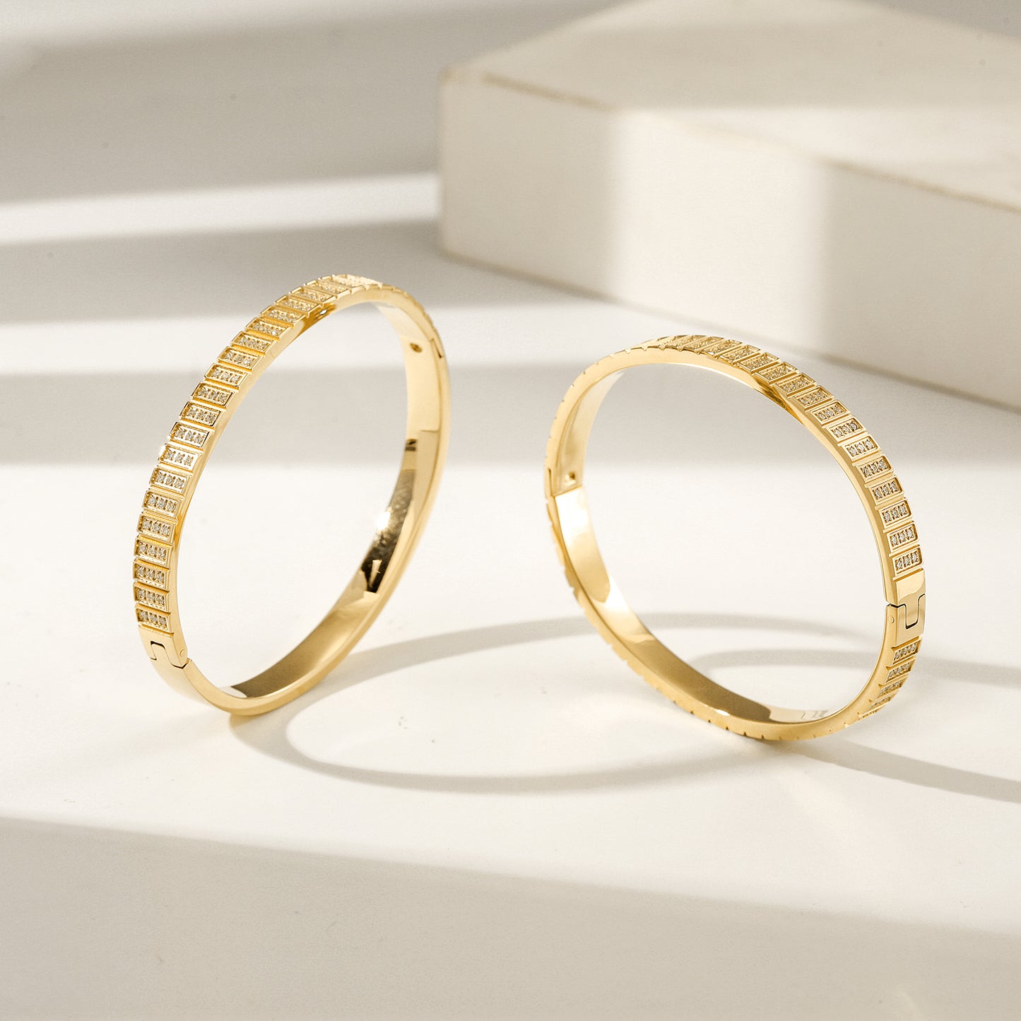 Golden buckle zircon bracelet-NSB1960STGCZD