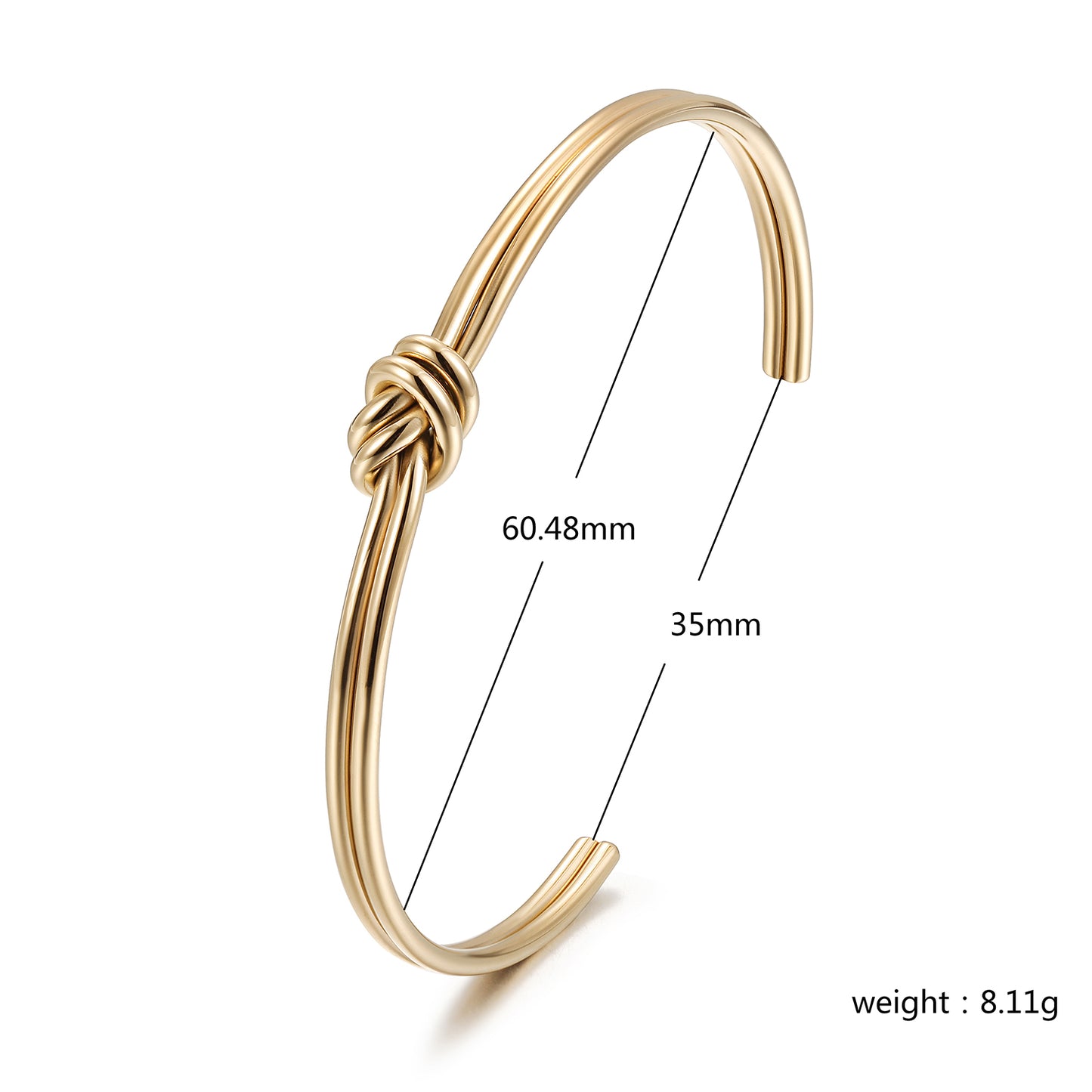 C-type Fried Dough Twists bracelet-NSB1962STGC