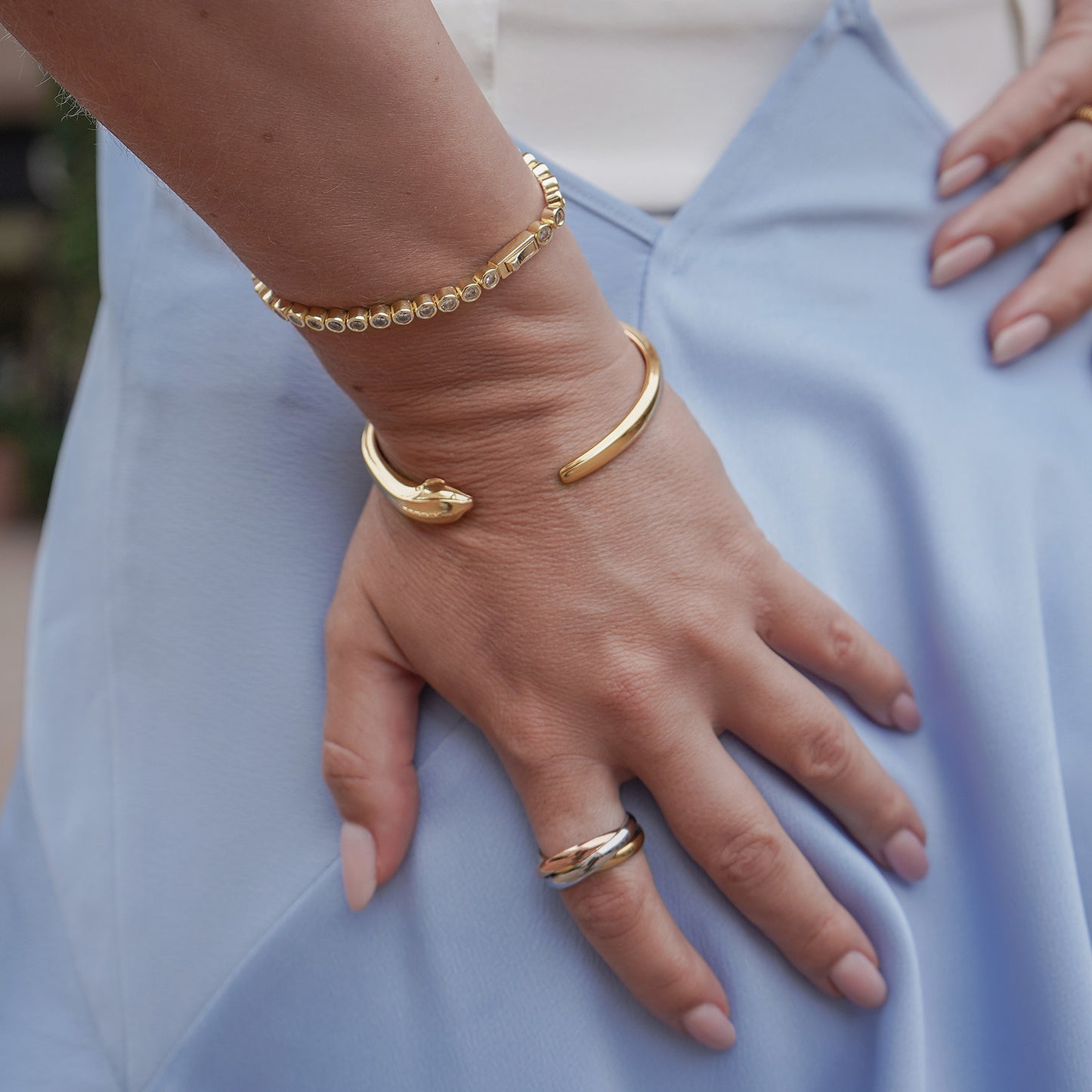 Three-Tone Infinity Ring